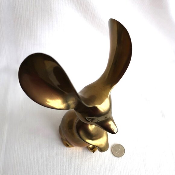 Brass Mouse with Big Ears - 9" Tall - Vintage - Made in Korea - Picture 7 of 8